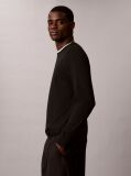 Black Merino Wool Classic Sweater  Men