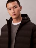 Black Packable Embossed Logo Quilted Puffer Jacket  Men