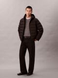 Black Packable Embossed Logo Quilted Puffer Jacket  Men