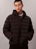 Black Packable Embossed Logo Quilted Puffer Jacket  Men