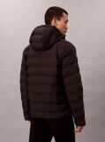 Black Packable Embossed Logo Quilted Puffer Jacket  Men
