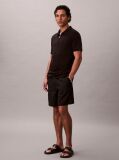 Black Supima Cotton Short-Sleeve Zip Polo  Men