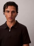 Black Supima Cotton Short-Sleeve Zip Polo  Men