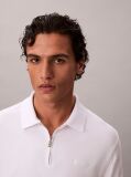 White Supima Cotton Short-Sleeve Zip Polo  Men