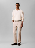 Beige Semi-Elasticated Waist Straight Chinos  Men