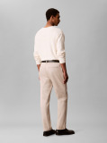 Beige Semi-Elasticated Waist Straight Chinos  Men