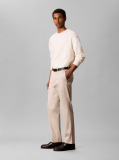 Beige Semi-Elasticated Waist Straight Chinos  Men