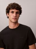 Black Slim Cotton Badge T-shirt  Men