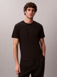 Black Slim Cotton Badge T-shirt  Men