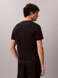 Black Slim Cotton Badge T-shirt  Men