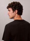 Black Slim Cotton Badge T-shirt  Men