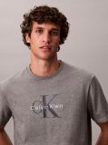 Grey Monogram Logo T-Shirt  Men