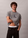Grey Monogram Logo T-Shirt  Men