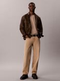 Beige Cotton Badge T-shirt  Men