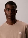 Beige Cotton Badge T-shirt  Men