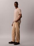 Beige Cotton Badge T-shirt  Men