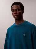 Blue Relaxed Cotton Monogram Jumper  Men