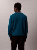 Blue Relaxed Cotton Monogram Jumper  Men