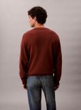 Red Relaxed Cotton Monogram Jumper  Men