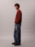 Red Relaxed Cotton Monogram Jumper  Men