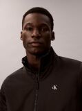 Black Padded Zip Mock Neck Jacket  Men