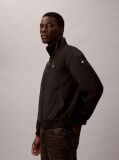 Black Padded Zip Mock Neck Jacket  Men