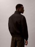 Black Padded Zip Mock Neck Jacket  Men