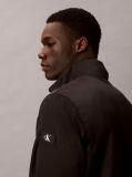 Black Padded Zip Mock Neck Jacket  Men