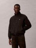 Black Padded Zip Mock Neck Jacket  Men