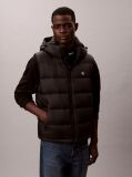 Black Hooded Down Puffer Gilet  Men