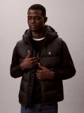 Black Hooded Down Puffer Gilet  Men