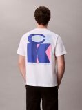White Bold Logo Graphic Relaxed T-Shirt  Men