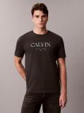 Black Calvin Crewneck Graphic Tee  Men
