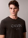 Black Calvin Crewneck Graphic Tee  Men