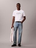 White Calvin Crewneck Graphic Tee  Men