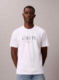 White Calvin Crewneck Graphic Tee  Men