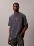 Grey Monologo Graphic Relaxed T-Shirt  Men