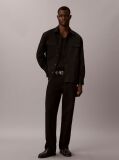 Black Cotton Twill Utility Overshirt  Men