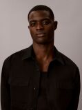 Black Cotton Twill Utility Overshirt  Men