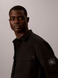 Black Cotton Twill Utility Overshirt  Men