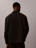 Black Cotton Twill Utility Overshirt  Men
