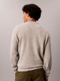 Grey Merino Wool Crew Neck Jumper  Men
