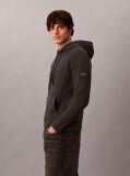 Black Cotton Terry Badge Hoodie  Men