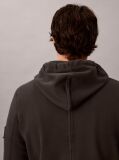 Black Cotton Terry Badge Hoodie  Men