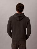 Black Cotton Terry Badge Hoodie  Men