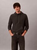 Black Cotton Terry Badge Hoodie  Men