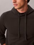 Black Cotton Terry Badge Hoodie  Men
