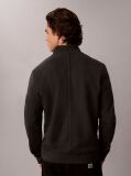 Black Cotton Terry Quarter Zip Sweatshirt  Men