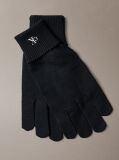 Black Knit Signature Logo Touchscreen Gloves  Women