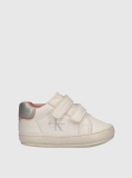 White Baby Low Cut Velcro Sneakers  Girls
